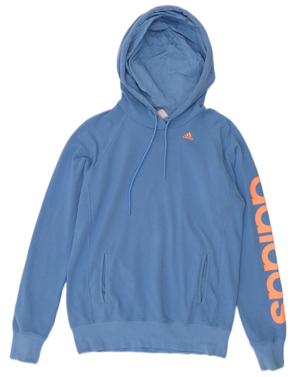 Pulover adidas Climalite Graphic supradimensionat pentru femei UK 8/10 Small Blue