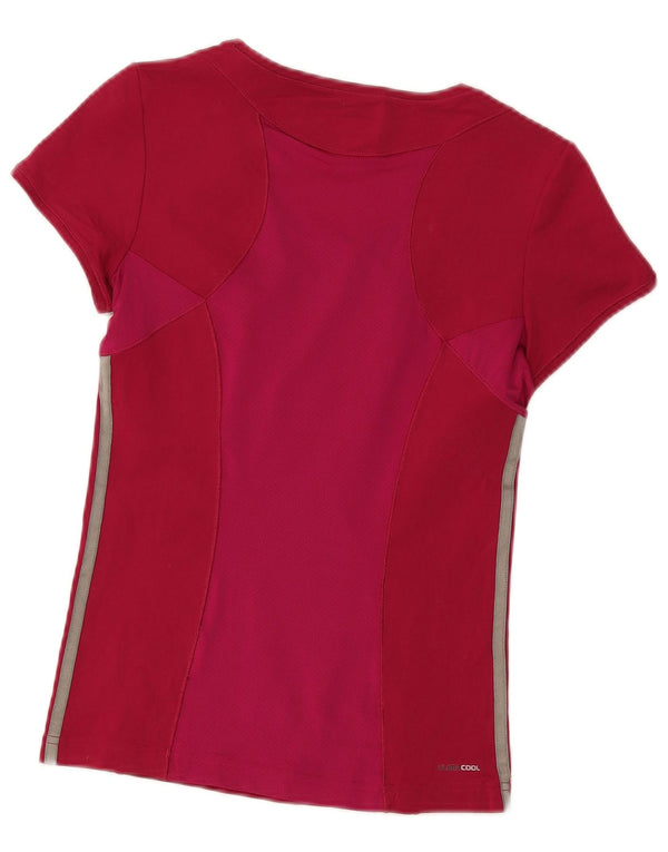 Tricou Adidas Climacool pentru femei Top UK 12 Medium Red Poliester Sport