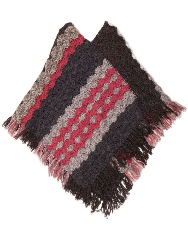 Jumper Poncho Vintage pentru Damă Mărime Unică, Multicolore, în dungi