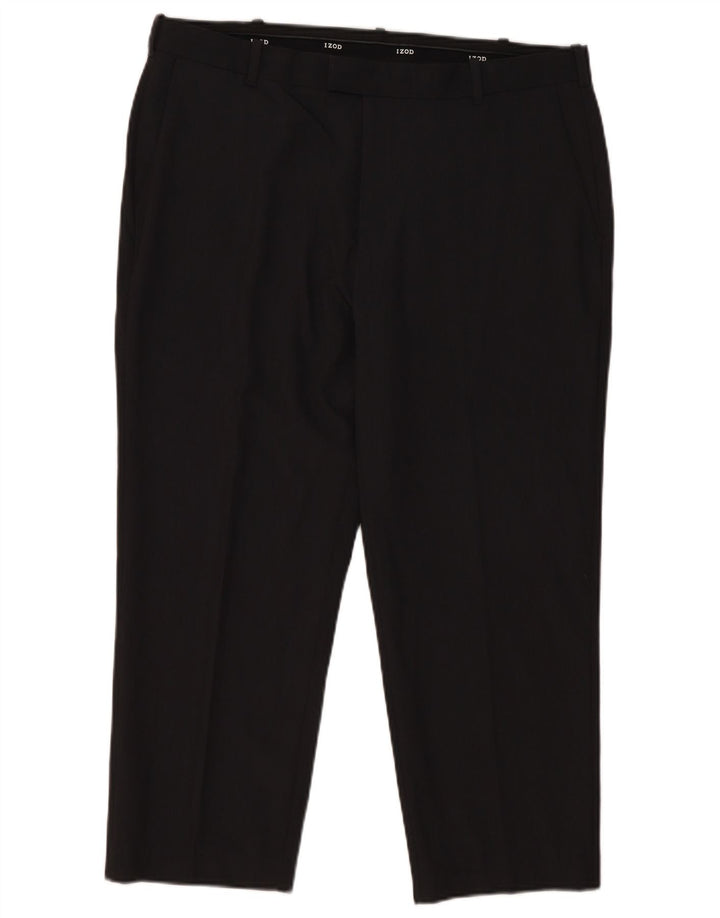Pantaloni de costum drepte pentru bărbați Izod L36 L25 poliester gri
