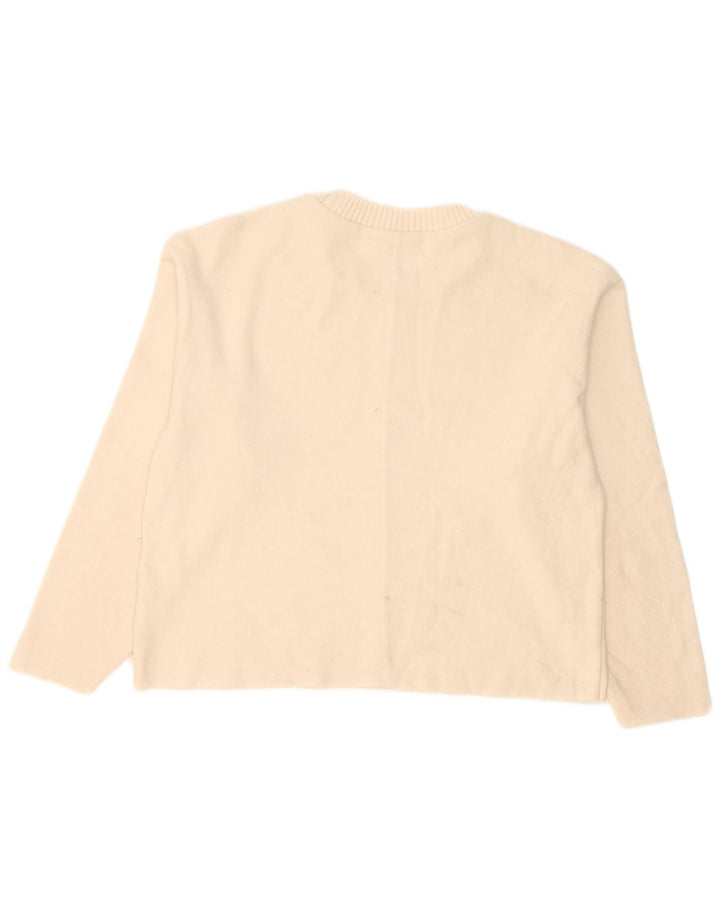 Pulover supradimensionat pentru femei Zara, cu gâtul turn, UK 10, mic, alb