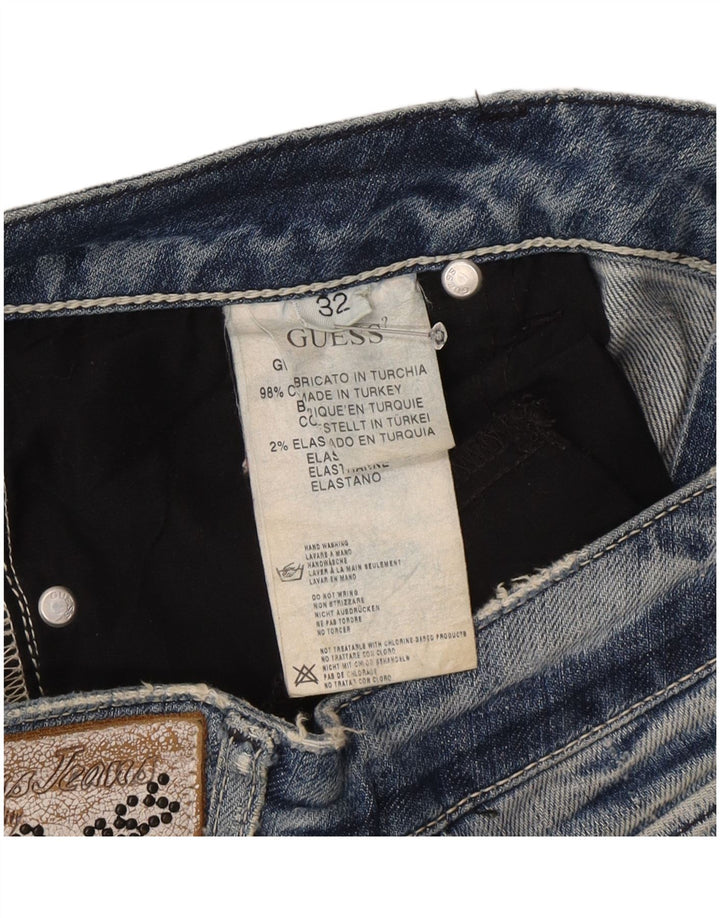 Blugi drepte pentru femei Guess W32 L27 Bumbac albastru