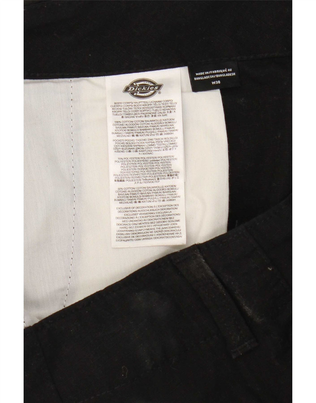 Pantaloni cargo dritti pentru bărbați Dickies W38 L32 bumbac negru