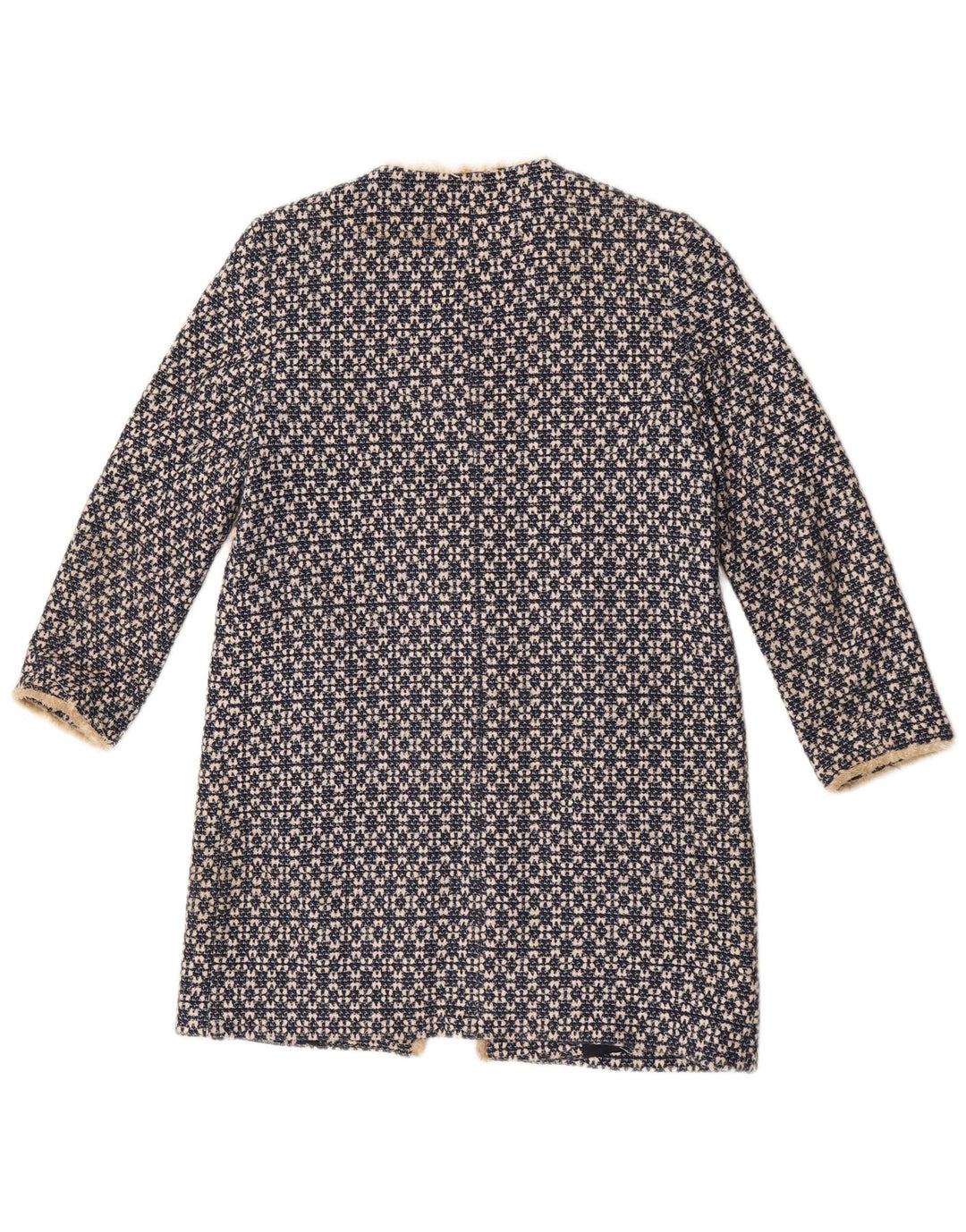 Pardesiu deschis pentru femei Zara UK 12 Medium Bleumarin Bumbac geometric