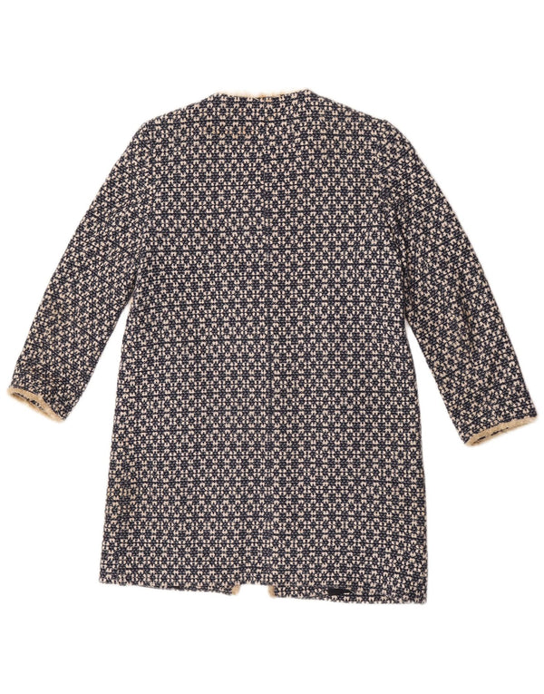 Pardesiu deschis pentru femei Zara UK 12 Medium Bleumarin Bumbac geometric