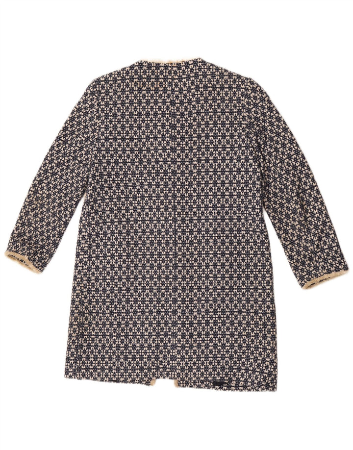 Pardesiu deschis pentru femei Zara UK 12 Medium Bleumarin Bumbac geometric