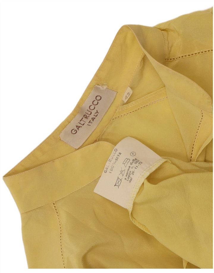 Bluză Cămașă Pulover pentru Femei Galtrucco IT 42 Mătase Galben Mediu
