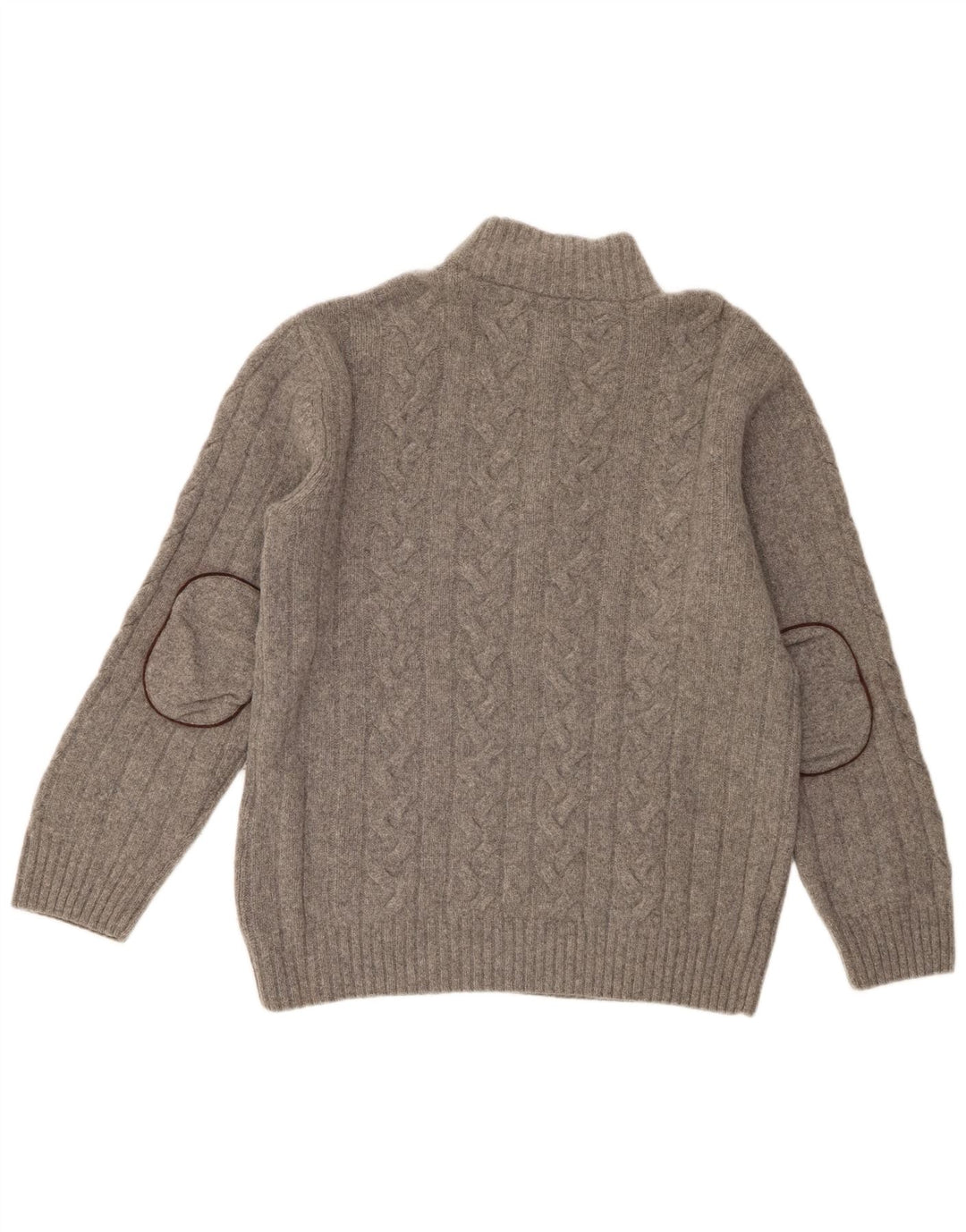 Pulover pentru bărbați Gant, cu fermoar și gât, 2XL, lână merinos gri