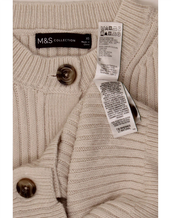 Pulover cardigan pentru femei Marks & Spencer UK 6 XS Poliester alb