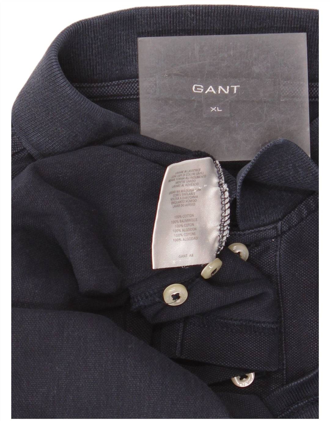 Tricou polo pentru bărbați Gant XL, bumbac bleumarin