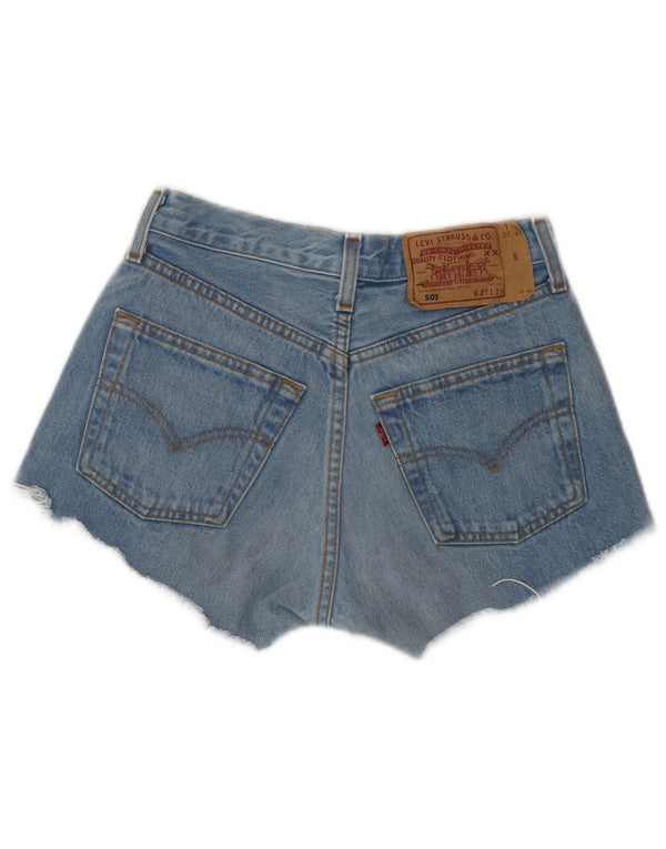 Pantaloni scurți din blugi 501 pentru femei LEVI'S W27 Small Blue Striped Classic