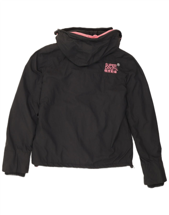 Jachetă Windbreaker cu glugă Superdry pentru femei UK 14, gri mediu
