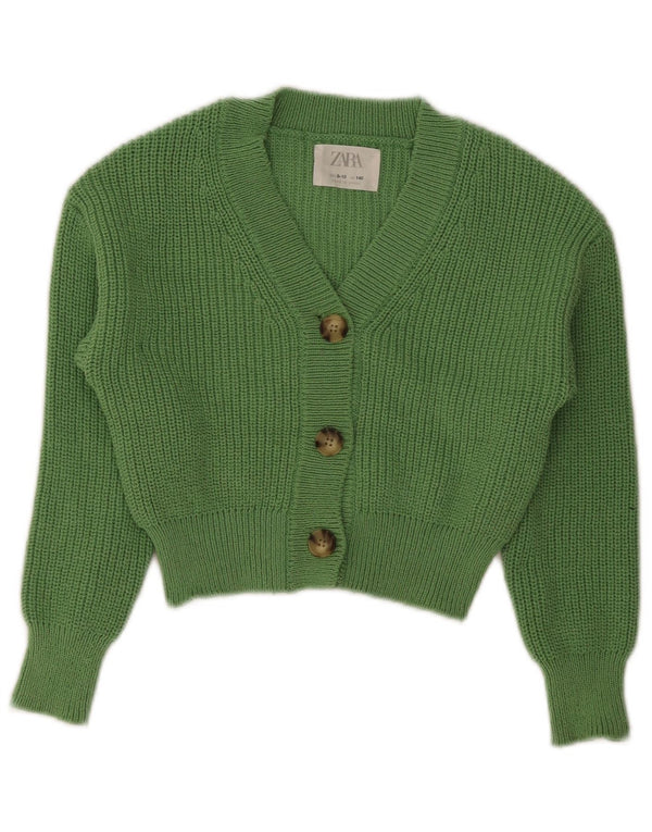 Pulover Crop Cardigan Fete Zara 9-10 Ani Poliester Verde