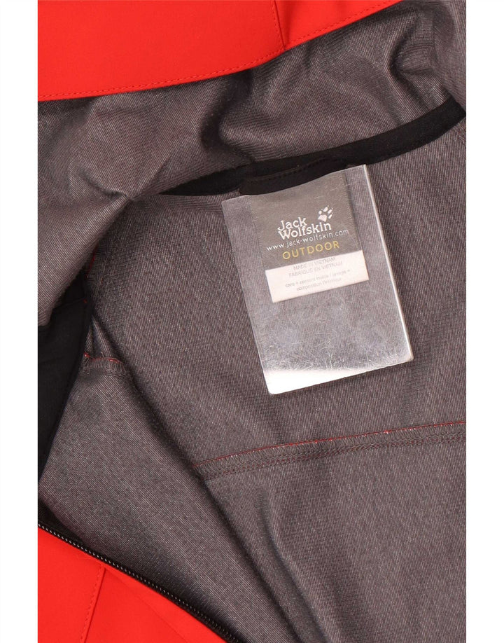 Jack Wolfskin Jachetă de ploaie cu glugă pentru bărbați UK 36/38 Medium Red Colorblock