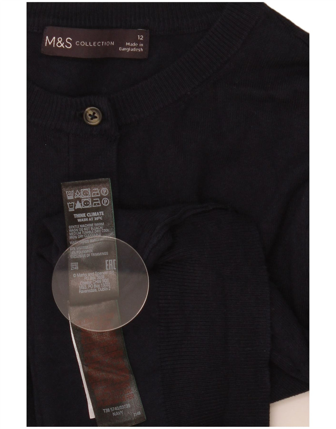 Pulover Bolero pentru femei Marks & Spencer UK 12 Medium Bleumarin Viscoză