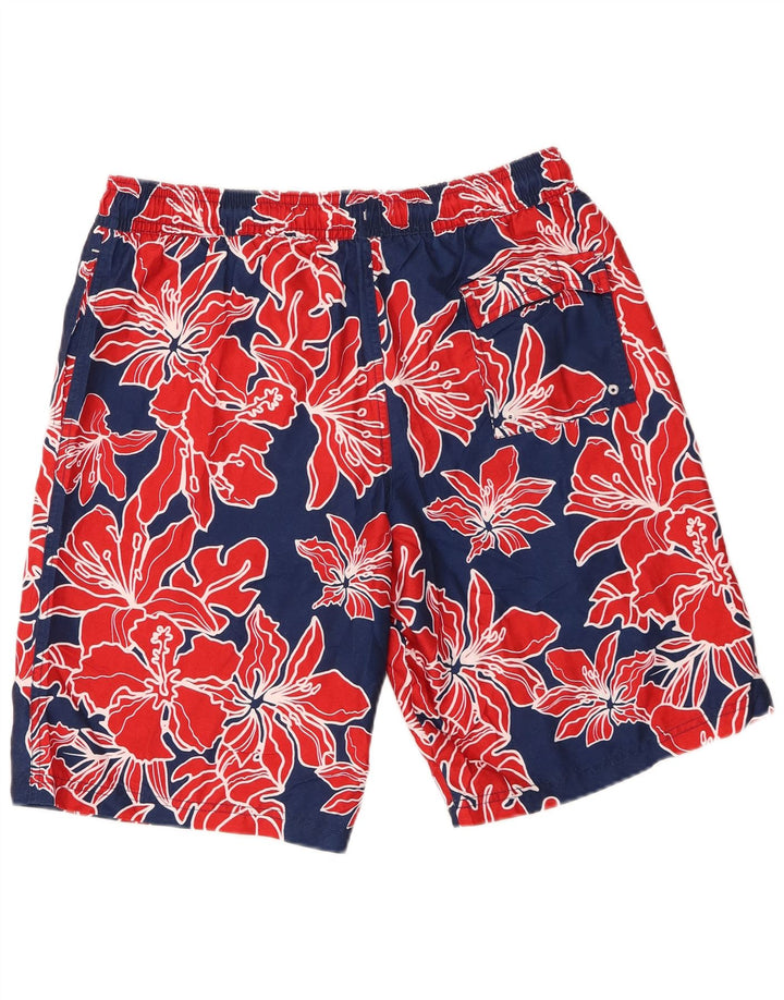 Pantaloni scurți de înot pentru bărbați Marks & Spencer, poliester floral, albastru marin mediu
