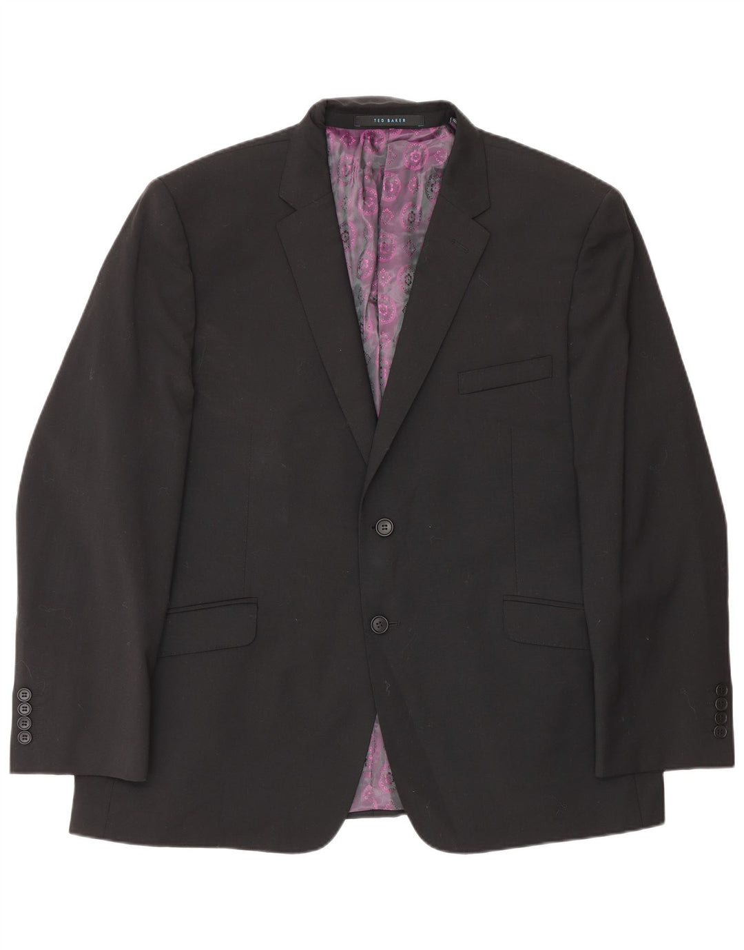 Sacou Ted Baker pentru bărbați, slim fit, cu 2 nasturi, UK 46 3XL, lână neagră