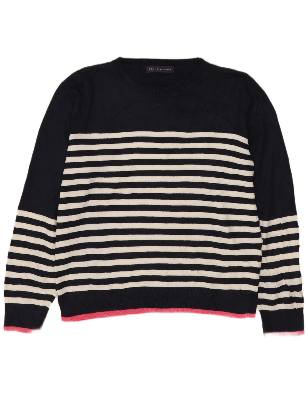 Pulover pentru femei Marks & Spencer cu decolteu triplu UK 14 Medium Bleumarin