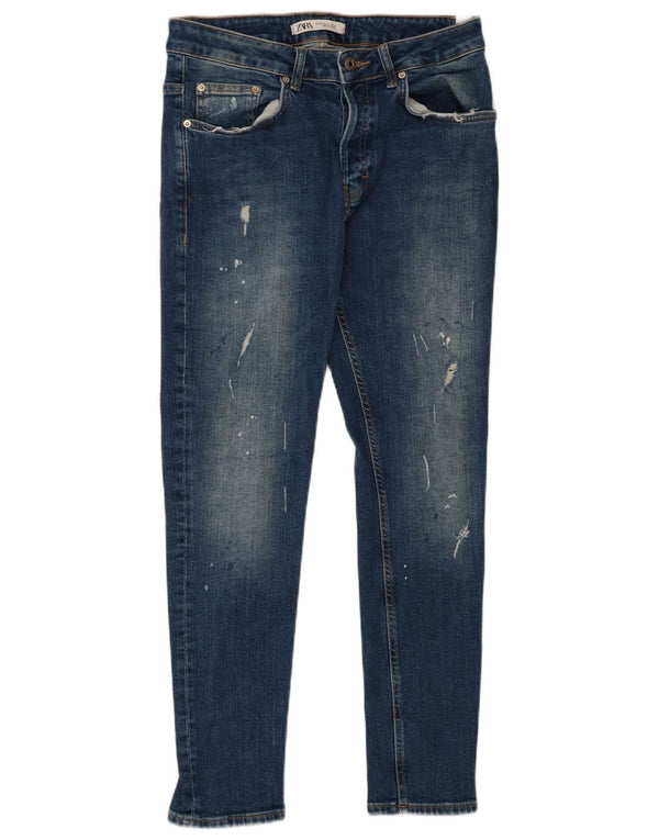 Blugi skinny distressed pentru bărbați Zara EU 40 Medium L31 L29 Bumbac albastru