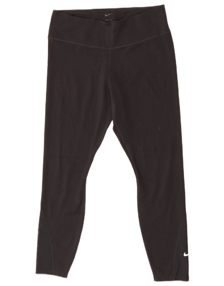 Leggings crop Nike Dri Fit pentru femei UK 14 Large Black