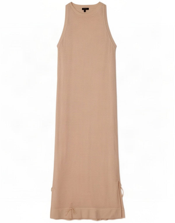 Rochie maxi fără mâneci pentru femei Massimo Dutti UK 14 mare bumbac alb deschis