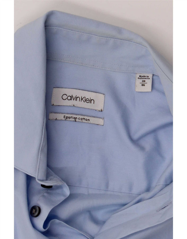 Cămașă pentru bărbați Calvin Klein Mărimea 39 Bumbac albastru mediu