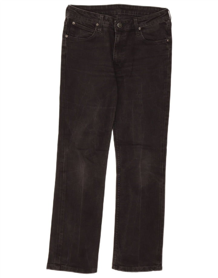 LEE Womens Straight Jeans W29 L28 Black Cotton