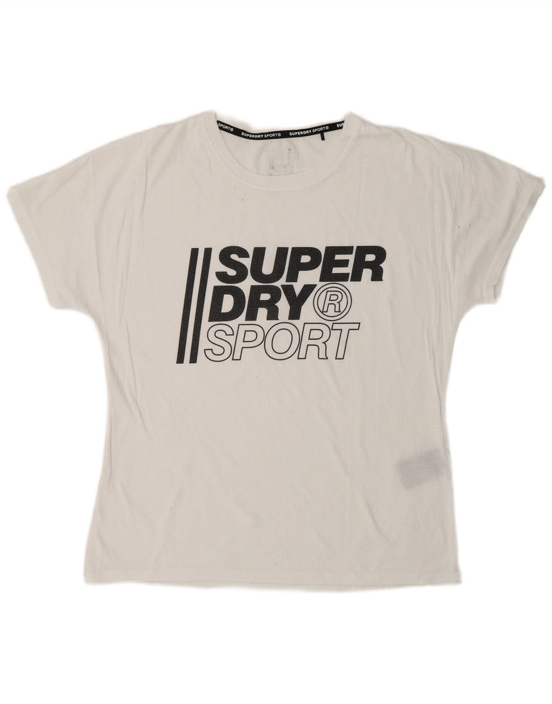 Tricou grafic SUPERDRY pentru femei Top UK 12 Poliester alb mediu