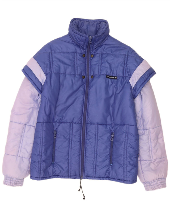 Jachetă căptușită vintage pentru bărbați IT 48 Medium Blue Colorblock Poliamidă