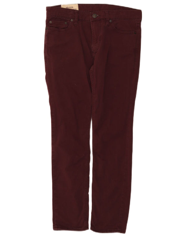 Blugi Hollister pentru femei super skinny W26 L28 burgundy bumbac