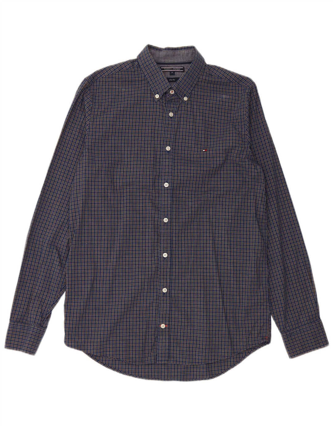 Cămașă pentru bărbați Tommy Hilfiger Slim Fit Bumbac Vichy, albastru bleumarin mediu