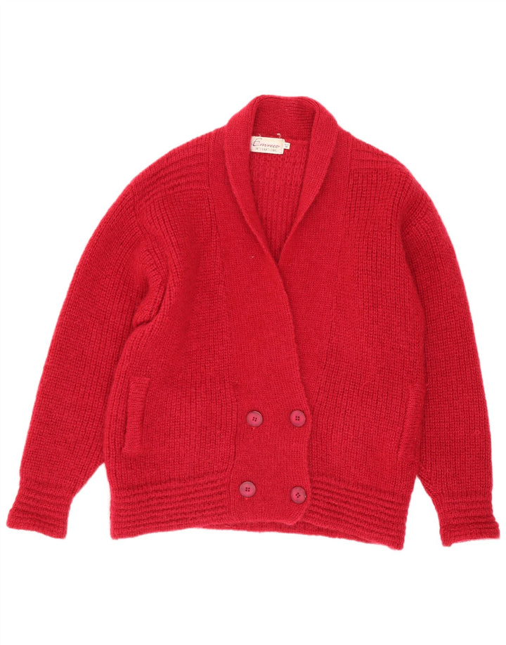 Pulover cardigan pentru femei Emreco la două piepturi EU 38 Lână roșie medie