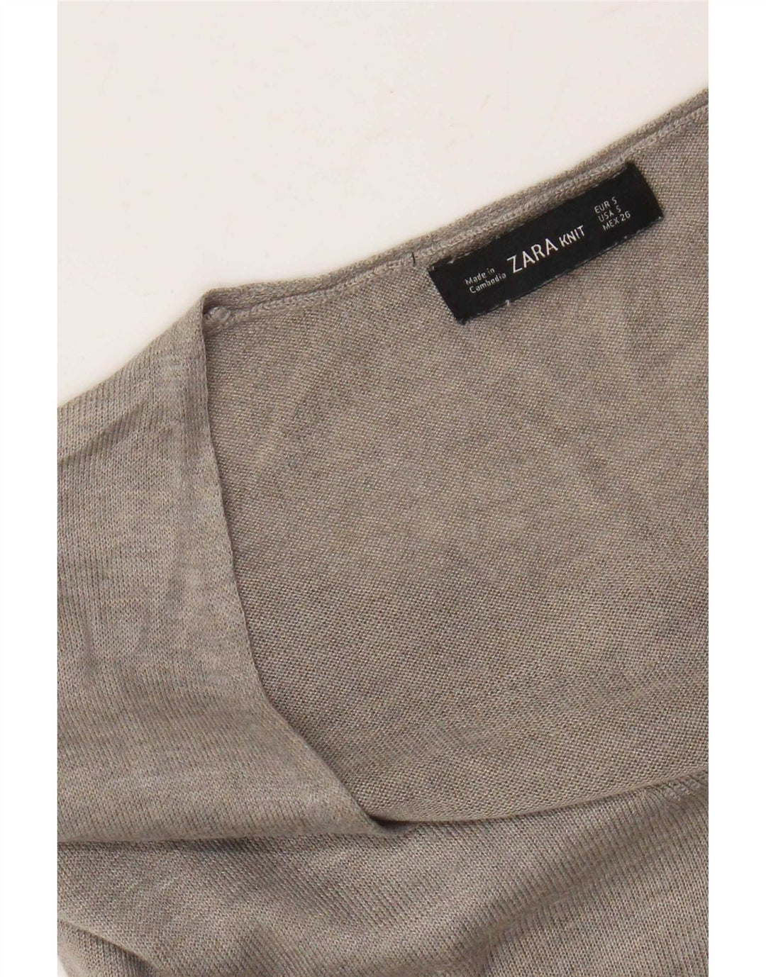 Pulover de damă Zara cu paragate cu decolteu în V UK 10 mic gri
