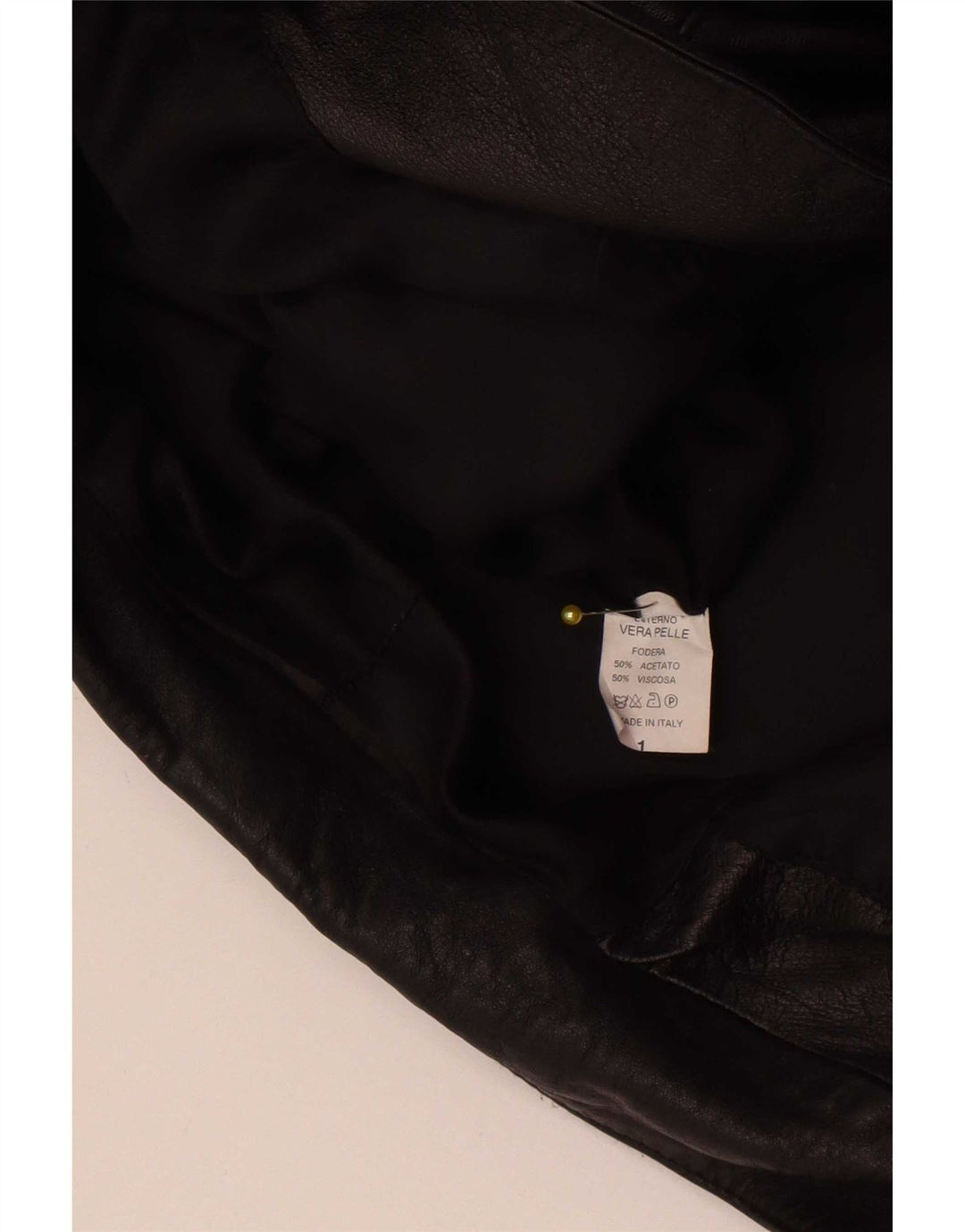 Jachetă vintage din piele cu 1 nasture pentru femei IT 42 Medium Black