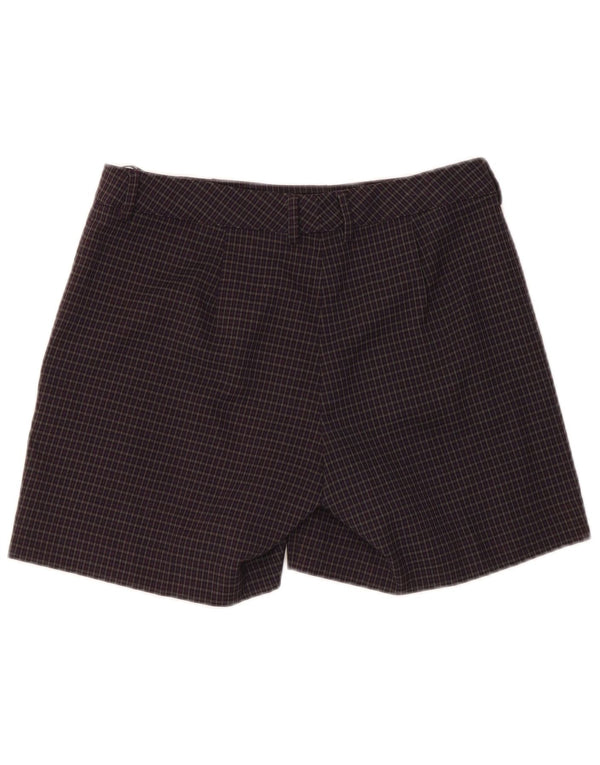 Pantaloni scurți casual Benetton pentru femei IT 38 XS W28 Poliester cu check negru