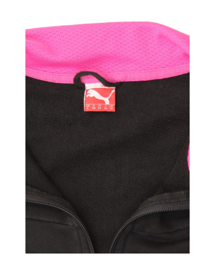 Jachetă de top cu trening grafic Puma pentru femei UK 14 Medium Black
