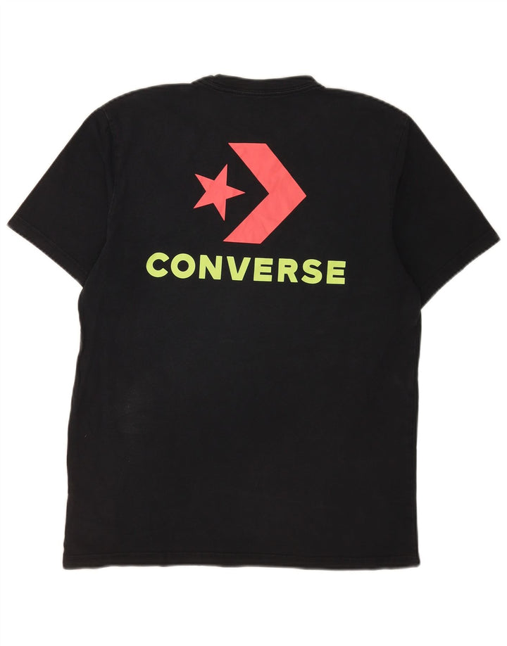Tricou grafic Converse pentru bărbați Top mic, negru, bumbac