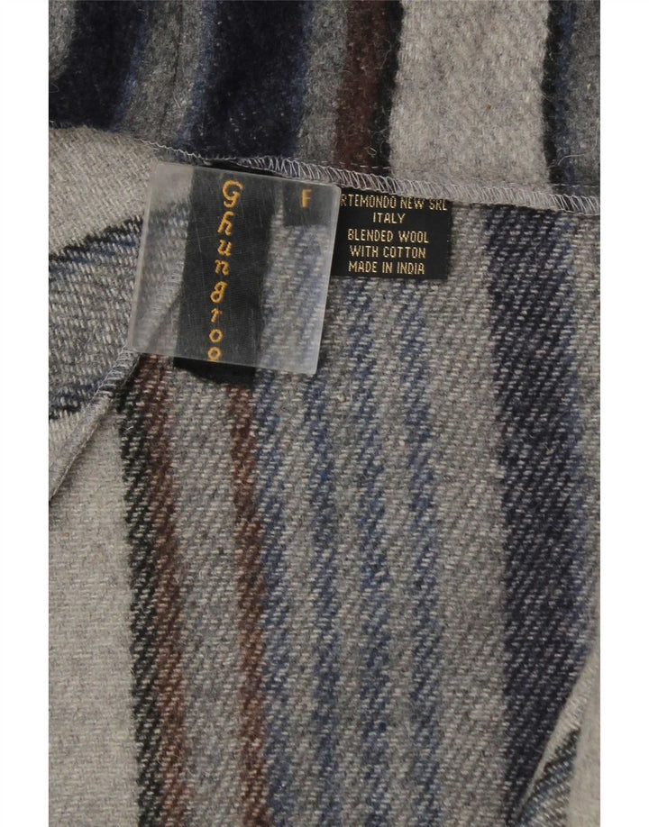 Pardesiu Vintage pentru femei UK 20 2XL Lână cu dungi albastru bleumarin