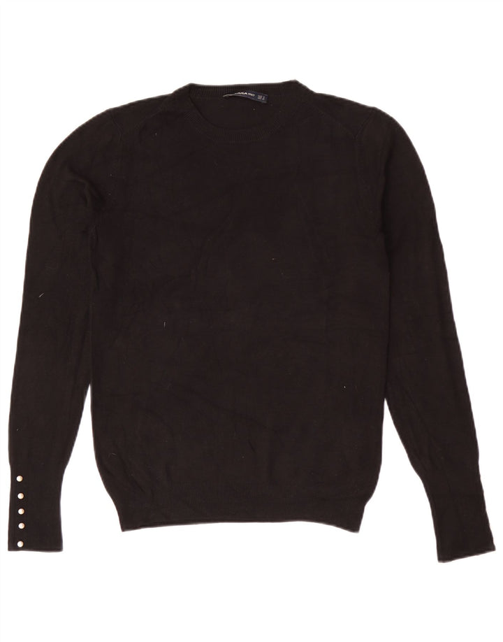 Pulover pentru femei Zara, cu gâtul turn, UK 12 Medium Black Viscose