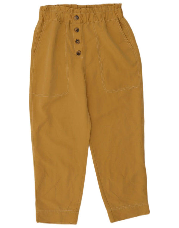 Pantaloni tăiați conici pentru femei cu talie înaltă Zara Mici L26 L23 Galben modal