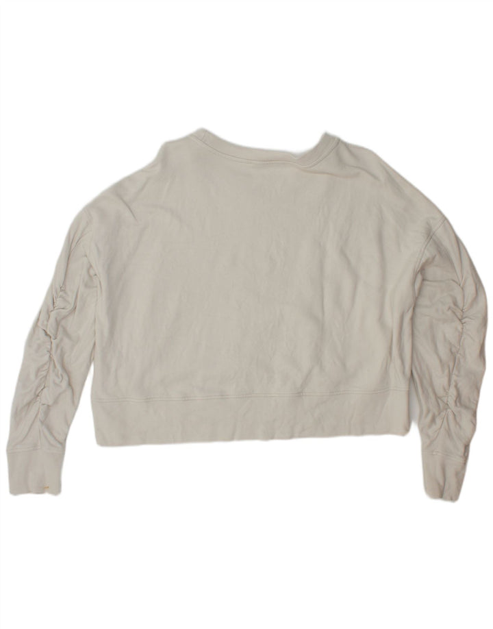 ALL SAINTS Womens Oversized Crop Sweatshirt Jumper UK 10 Small White