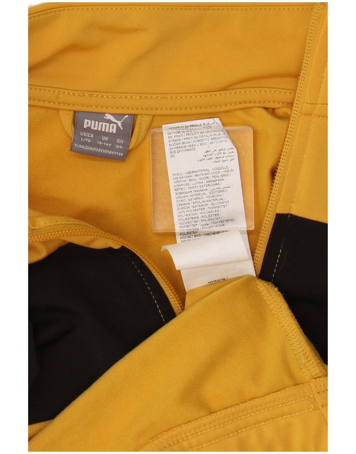 Jachetă de trening Puma pentru băieți, 13-14 ani, din poliester color bloc galben