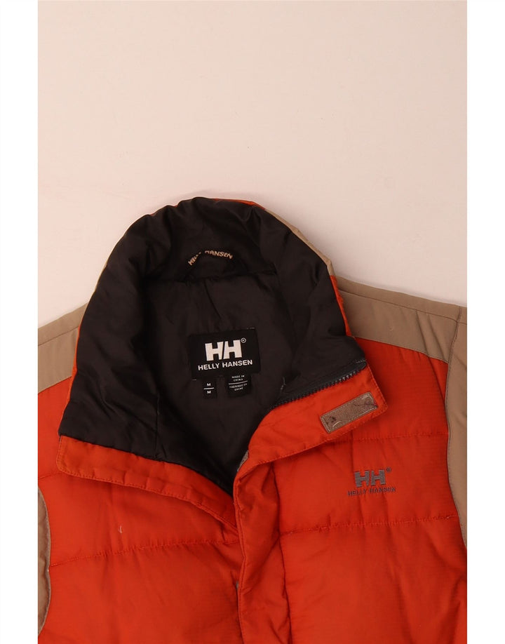 HELLY HANSEN Mens Padded Gilet UK 38 Medium Orange Colourblock Nylon