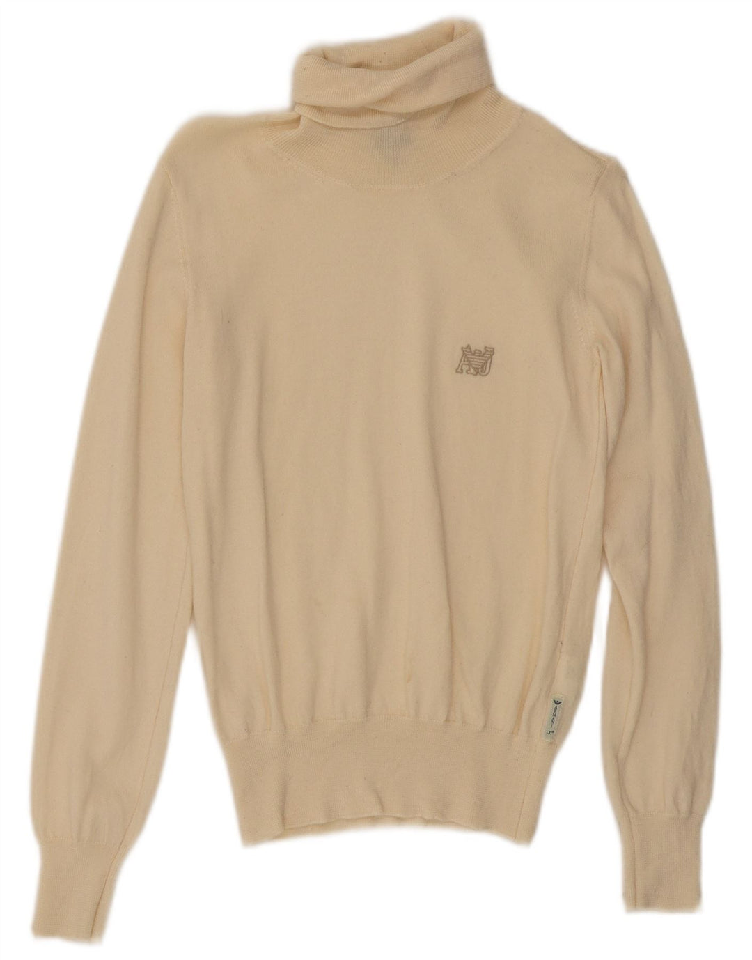 Armani Jeans Pulover cu gât rulat pentru femei UK 12 Medium Beige Lână