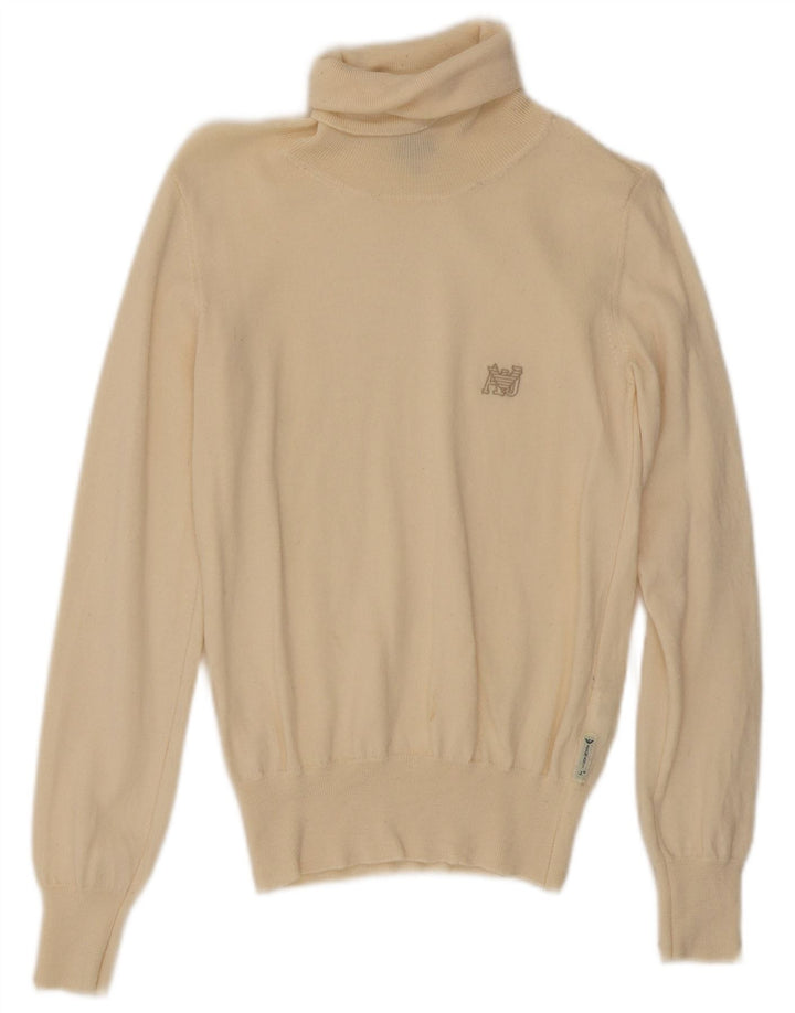 Armani Jeans Pulover cu gât rulat pentru femei UK 12 Medium Beige Lână