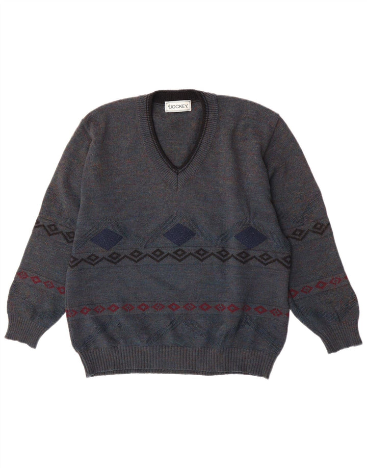 Pulover pentru bărbați Jockey cu decolteu în V IT 50 Medium Blue Geometric