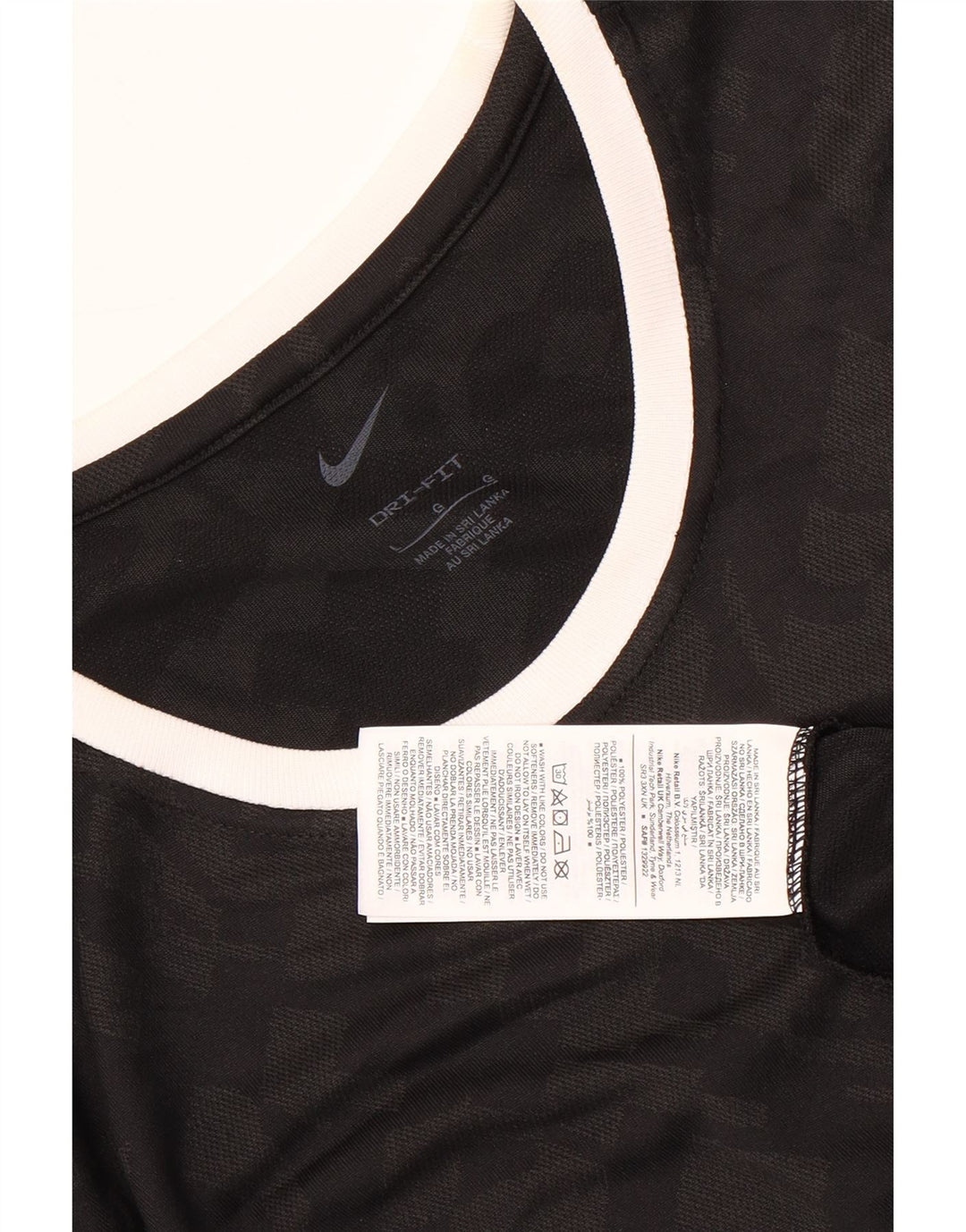 Tricou pentru bărbați Nike Dri Fit Top mare, negru, din poliester de camuflaj