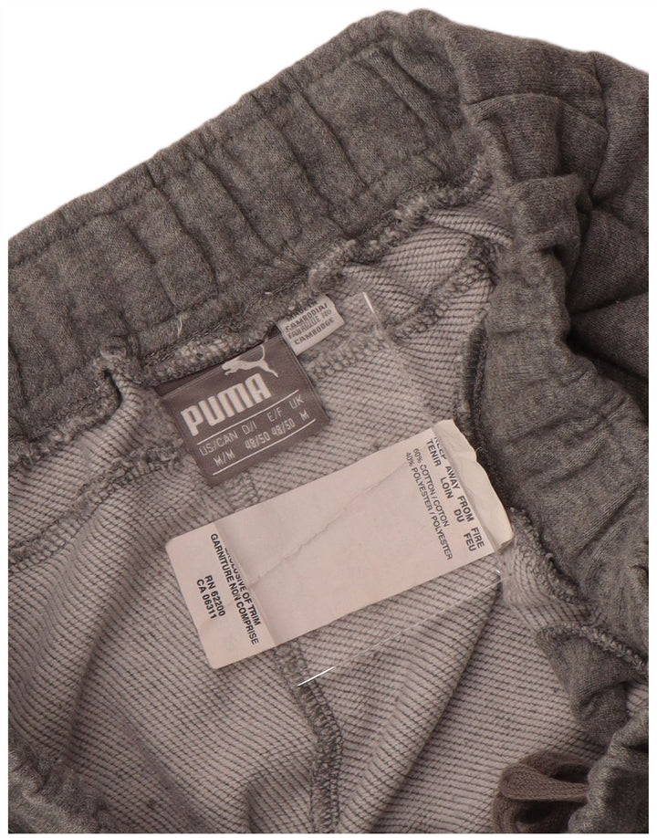 Pantaloni de trening grafic PUMA pentru bărbați, bumbac cu pete, gri mediu
