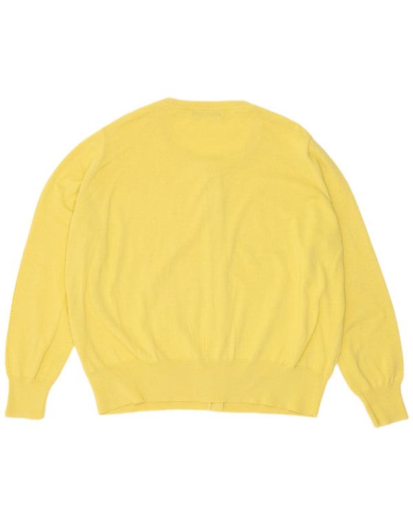 Pulover cardigan pentru femei Marks & Spencer UK 20 2XL Bumbac galben