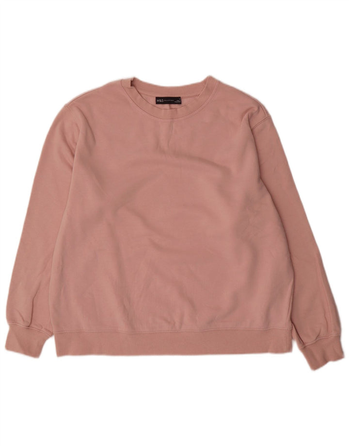 Pulover supradimensionat pentru femei Marks & Spencer UK 14 bumbac roz mediu